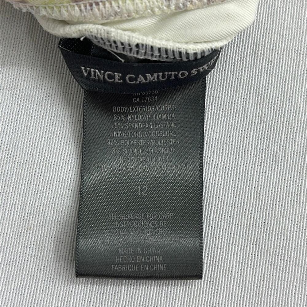 Vince Camuto Tropical Green Plunge One Piece Size 12 - Picture 8 of 13